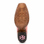Bota alta en piel de Res color Rosa