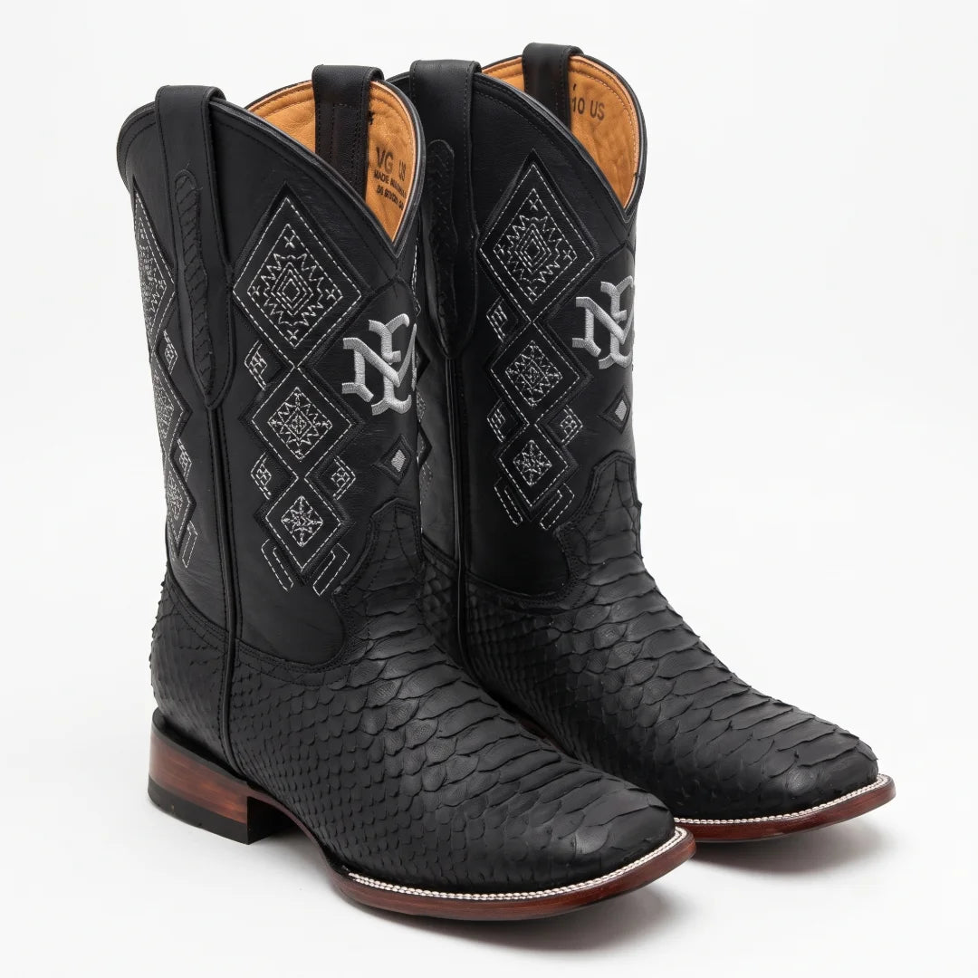 Bota Bulldog Pitón Negro Nobuck