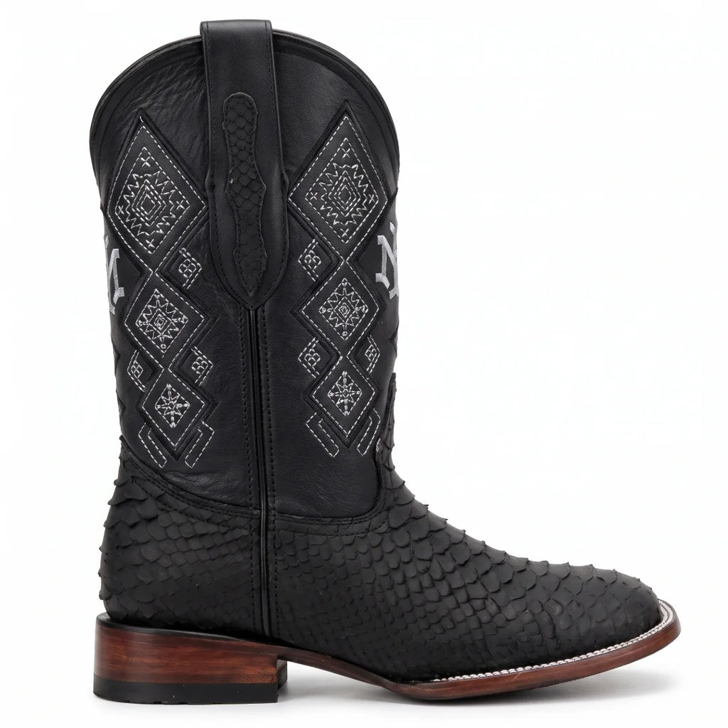 Bota Bulldog Pitón Negro Nobuck