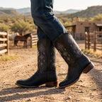 Bota Bulldog Pitón Negro Nobuck