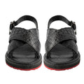 Huarache en piel de Caimán color Negro