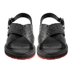 Huarache en piel de Caimán color Negro