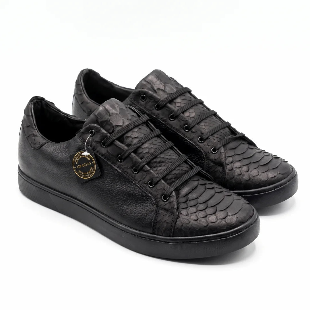 Tenis Pitón Negro Nobuck