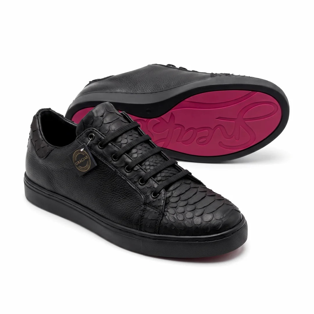Tenis Pitón Negro Nobuck