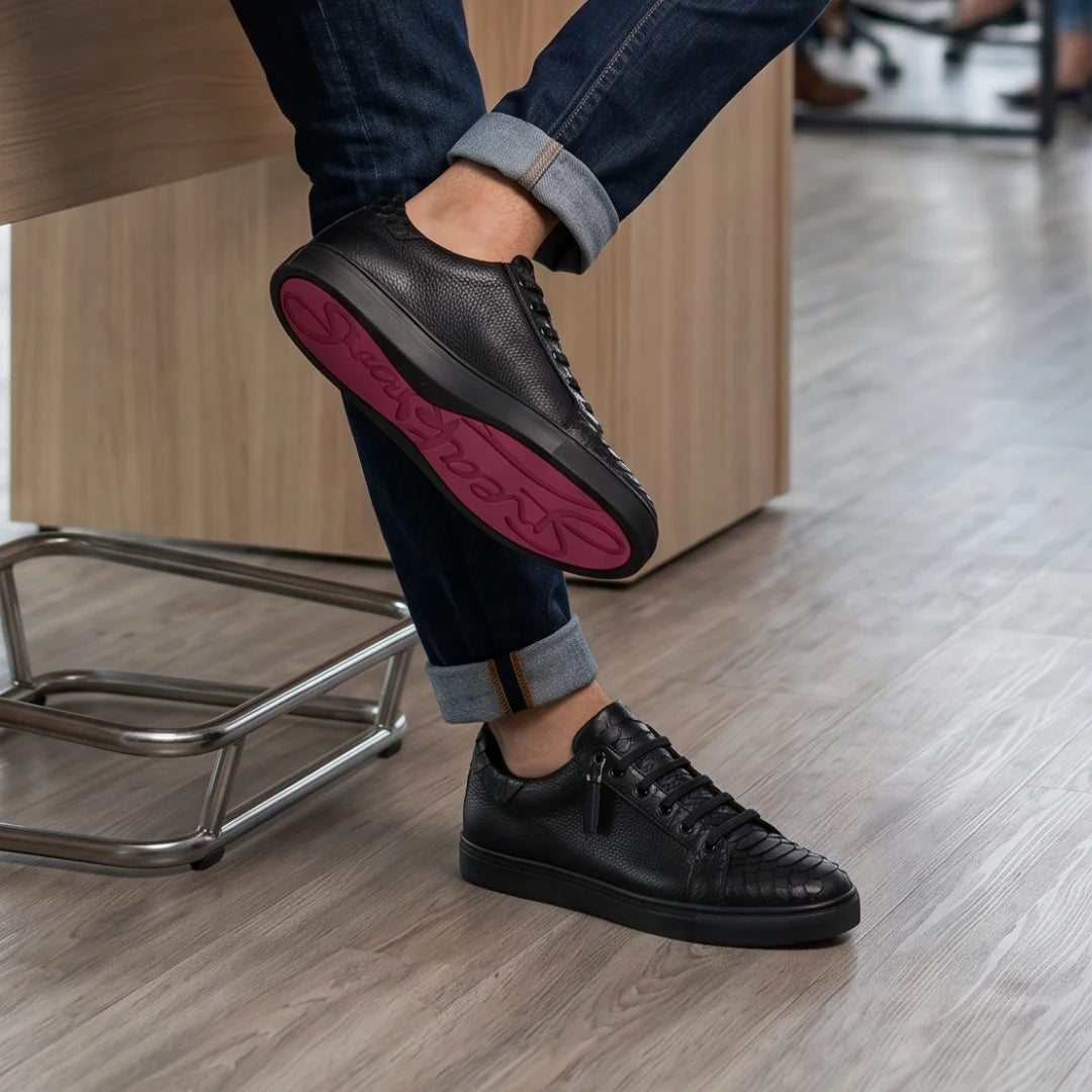 Tenis Pitón Negro Nobuck