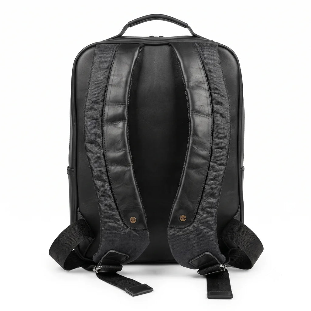 Mochila De piel con aplicación en piel de Caimán