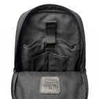 Mochila De piel con aplicación en piel de Caimán
