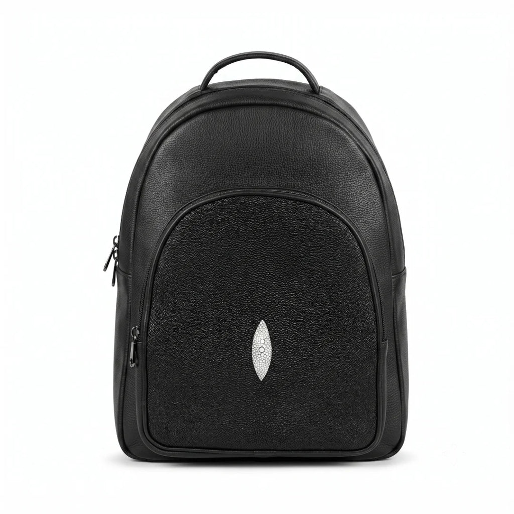 Mochila de piel con aplicación Mantarraya
