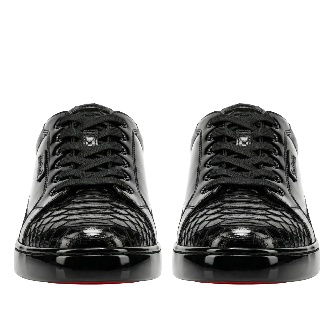 Sneakers en Piel de Pitón Brillante color Negro