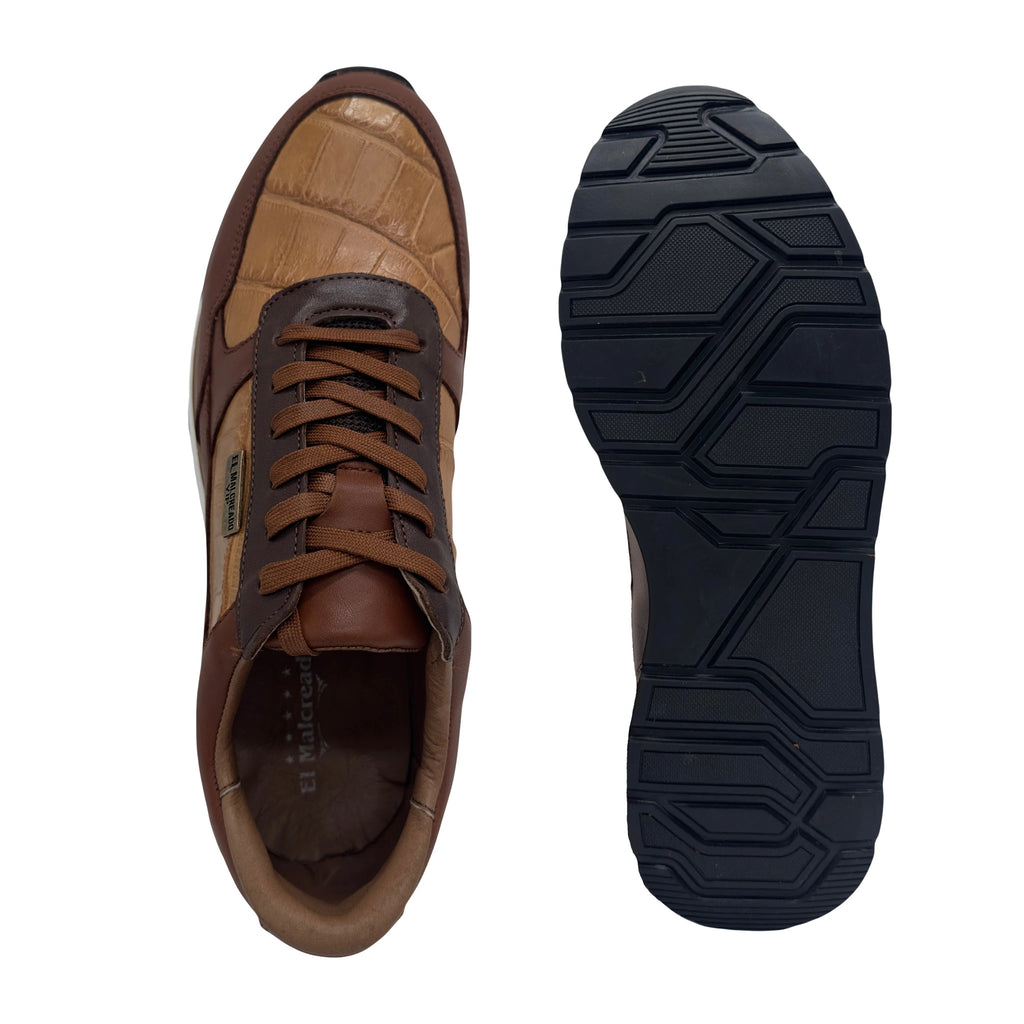 Sneakers en piel de Alligator color Miel