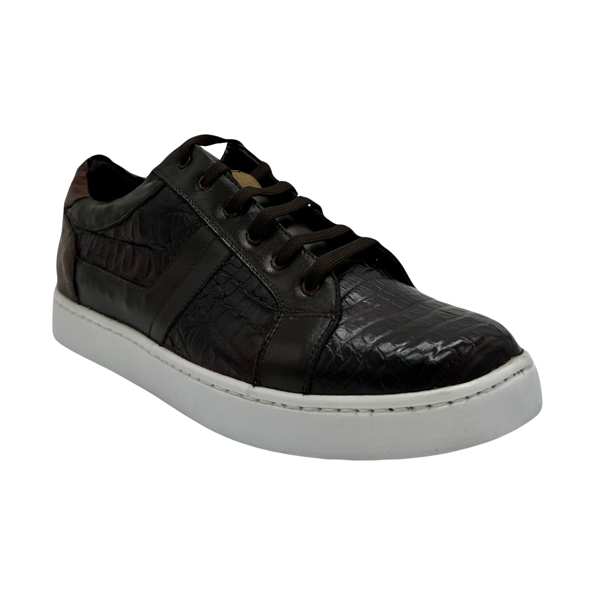 Sneakers en piel de Caimán color Tabaco