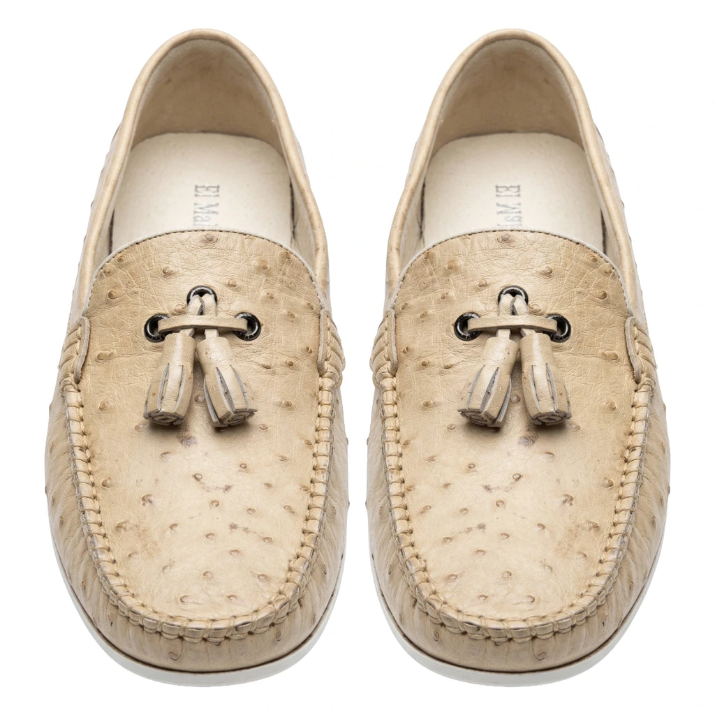 Zapato de vestir en piel de Avestruz Color Beige