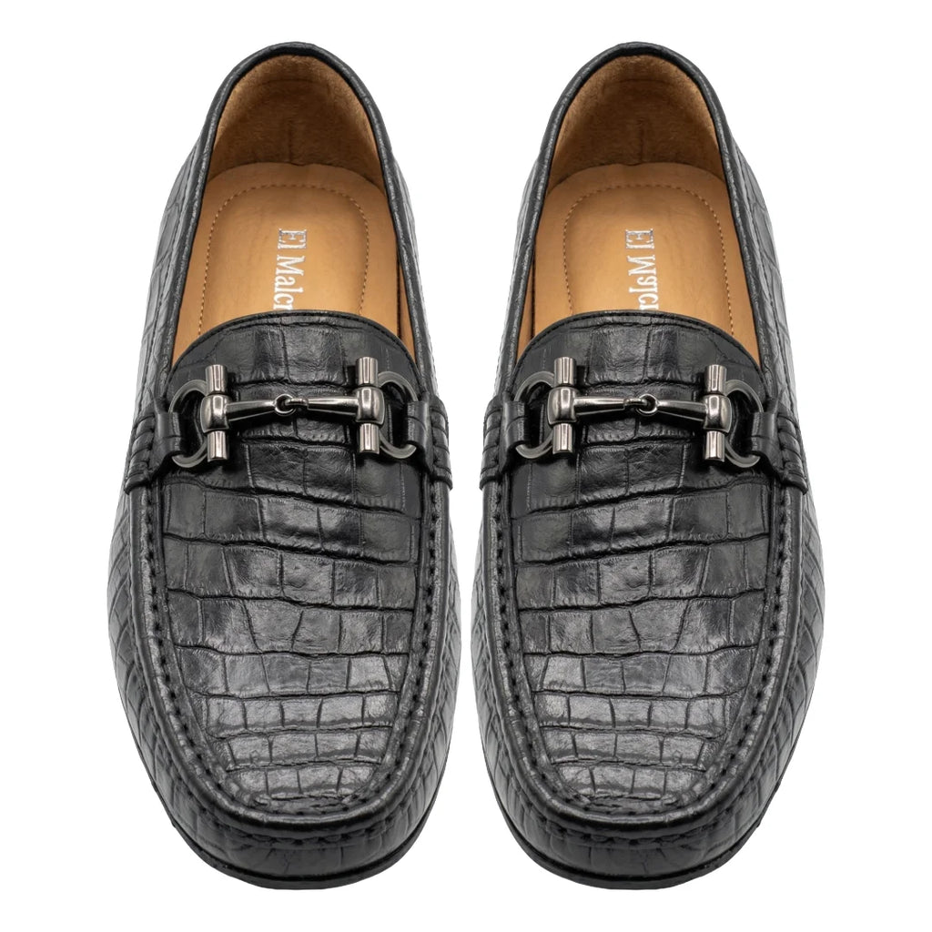 Zapato de vestir en piel de Caimán color Negro