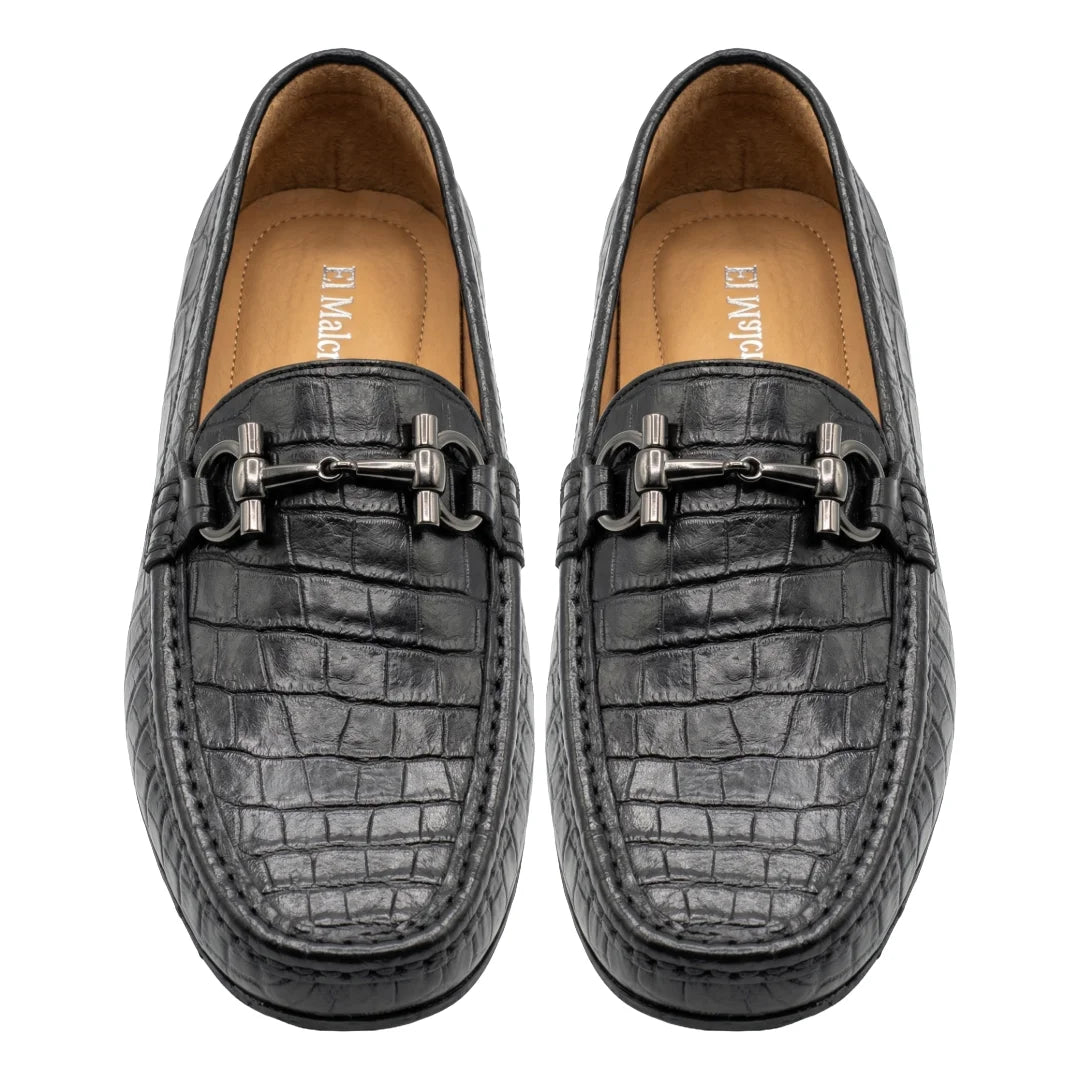 Zapato de vestir en piel de Caimán color Negro