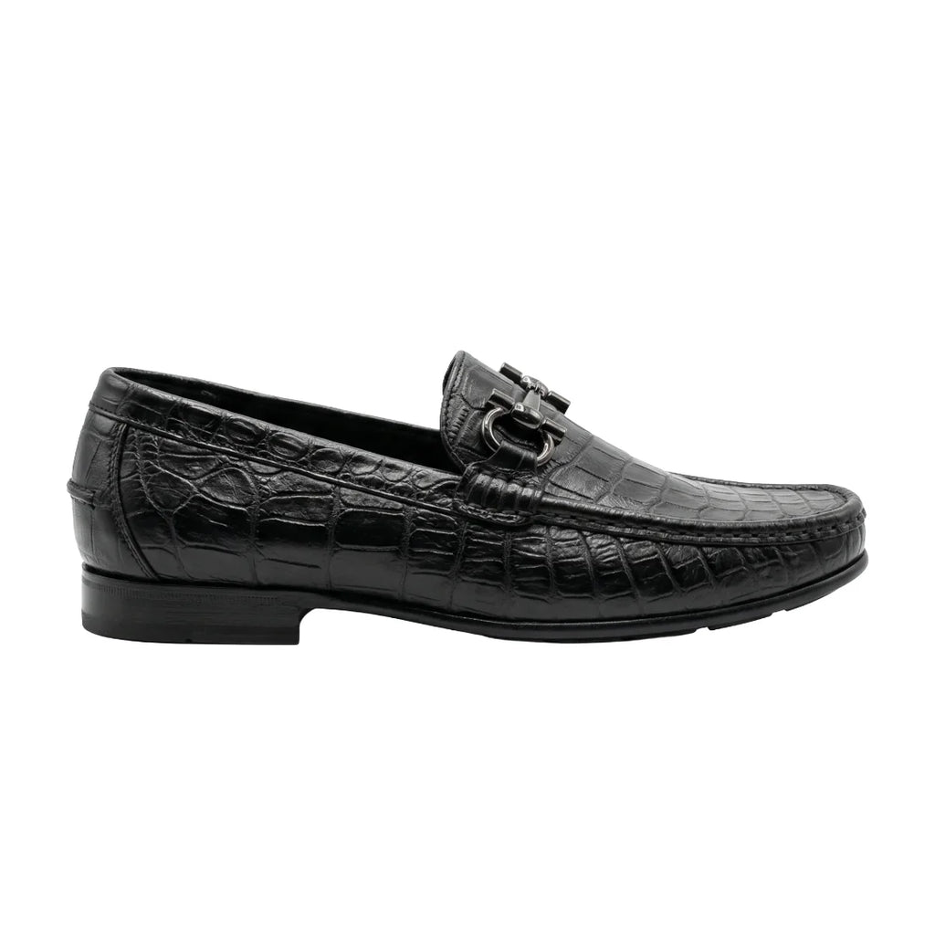 Zapato de vestir en piel de Caimán color Negro