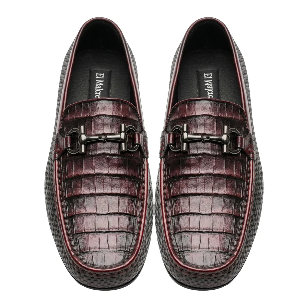 Zapato de Vestir en piel de Caimán color Vino