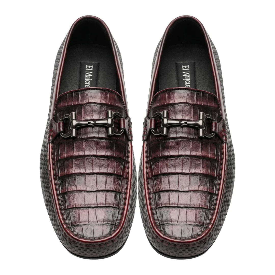 Zapato de Vestir en piel de Caimán color Vino