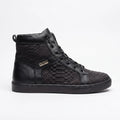 Tenis en piel de Pitón Nobuck color Negro