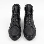 Tenis en piel de Pitón Nobuck color Negro
